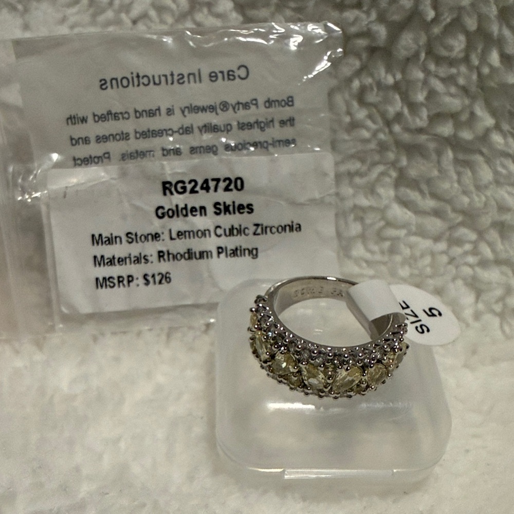 Golden Skies Lemon Cubic Zirconia Ring